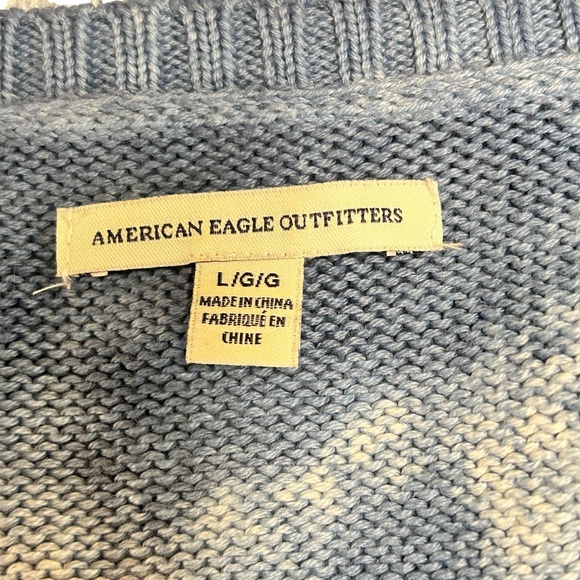 American Eagle Outfitters Cotton Dye Light Blue Sweater - Picture 7 of 9